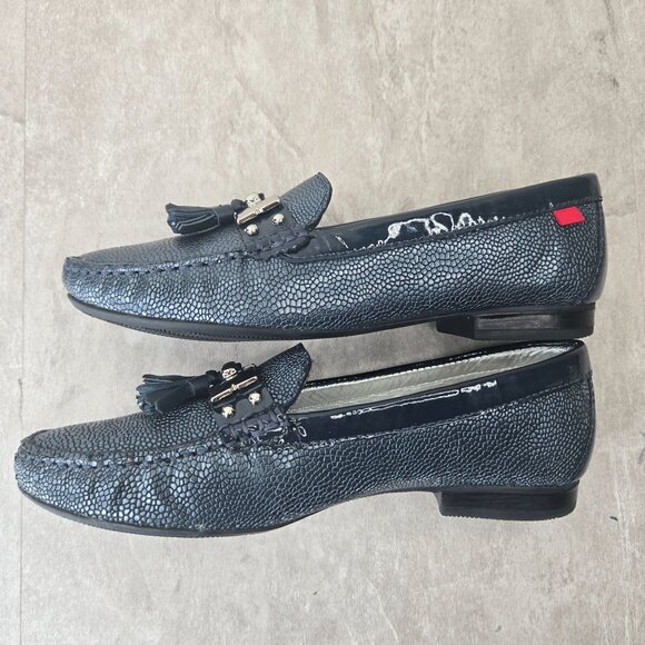 Marc Joseph Tassel Loafers Size 6 Blue Croc Leather Slip On Preppy Dress Shoes - Picture 6 of 11